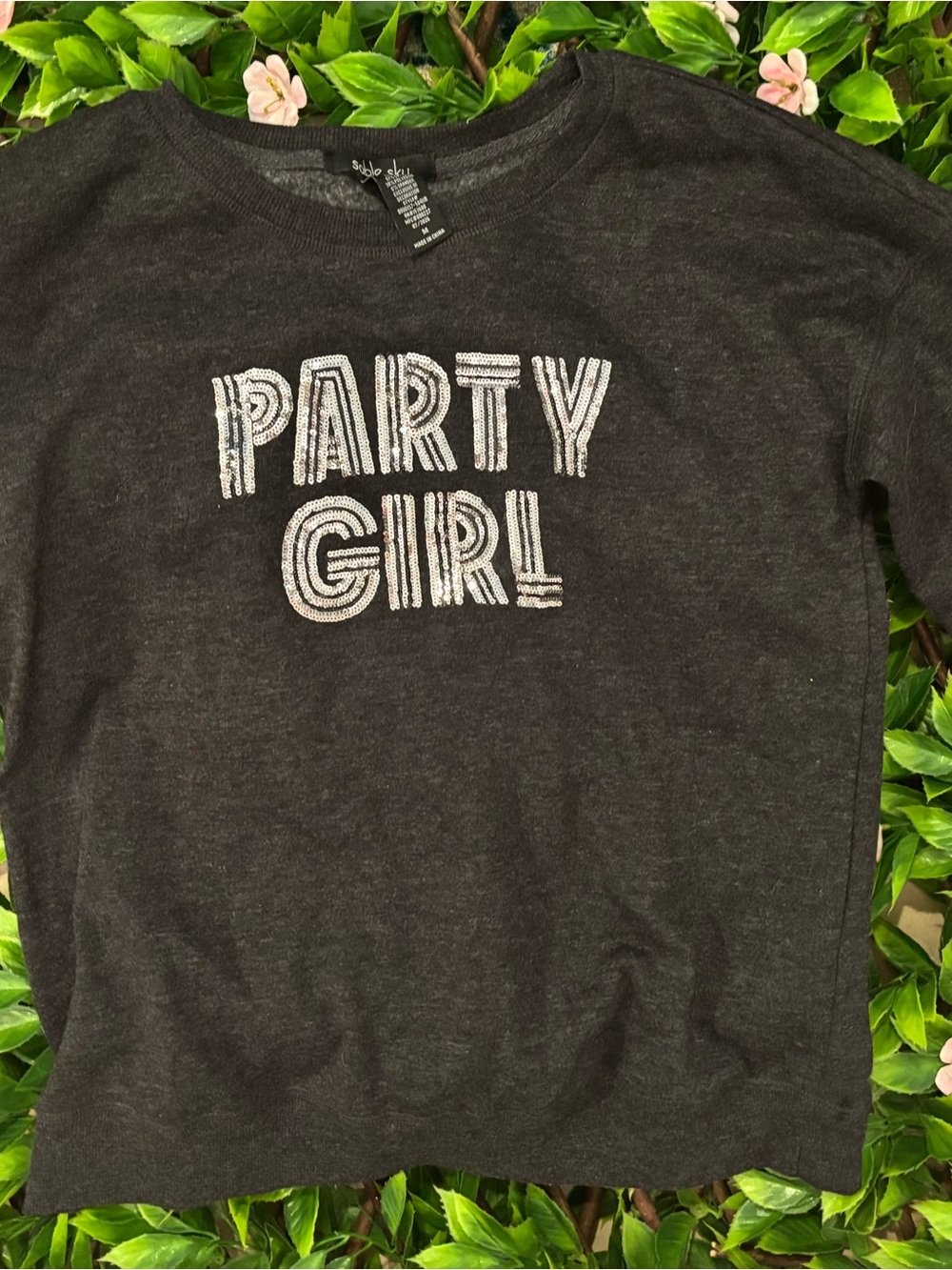 Party Girl Sequin Graphic sweater M